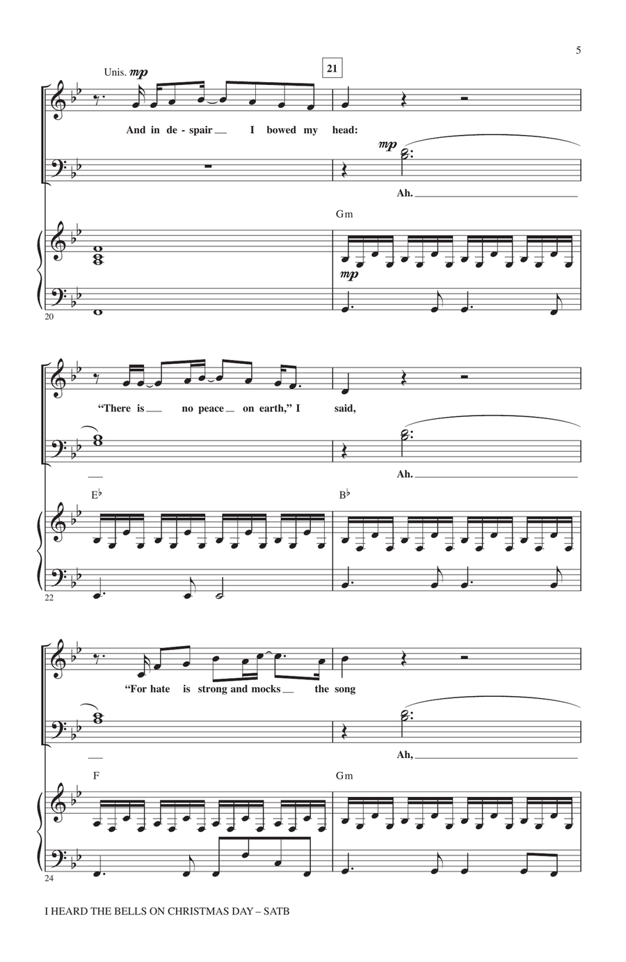 I Heard The Bells On Christmas Day 4-Part scores gallery preview page 4