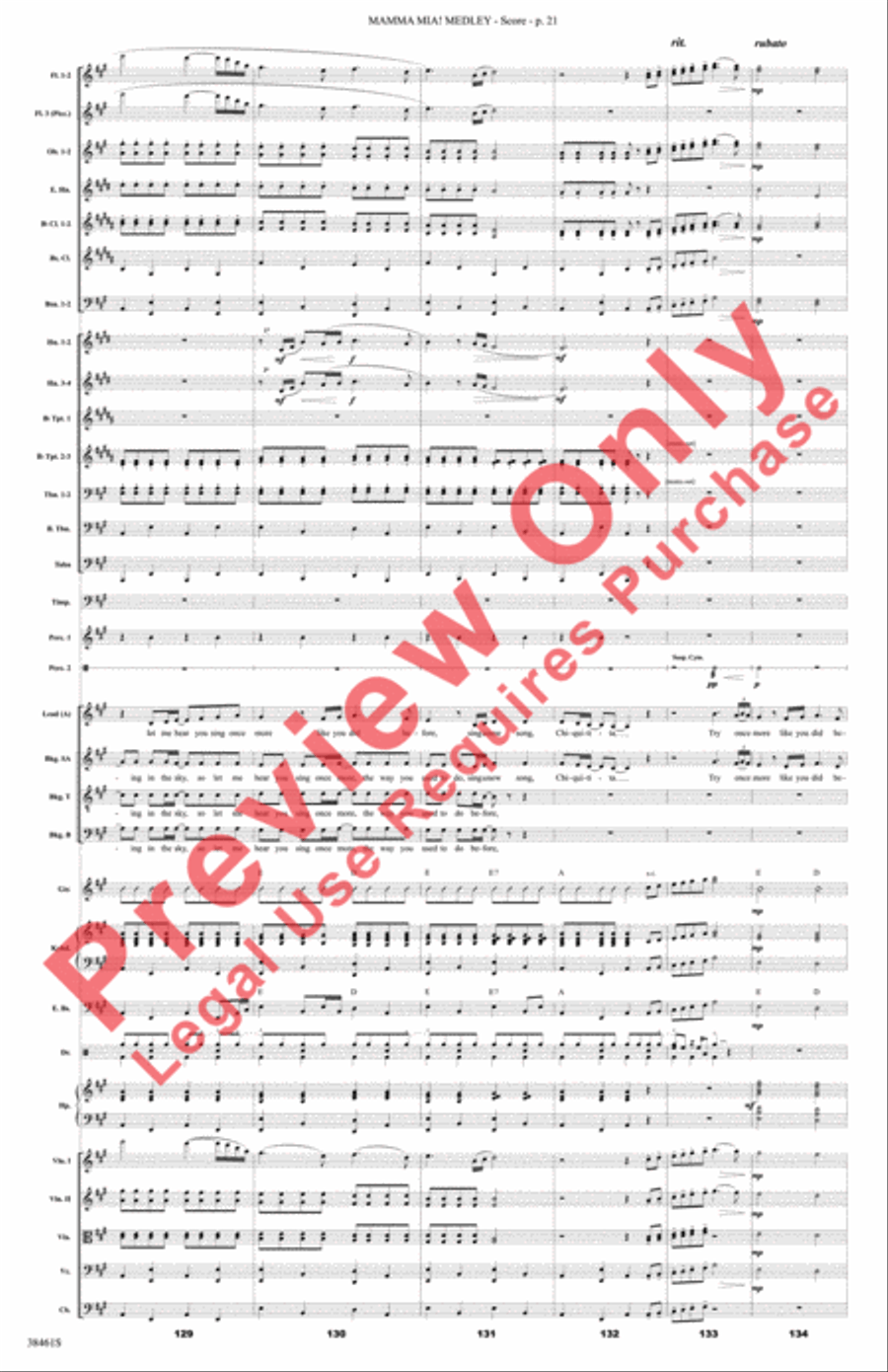 Mamma Mia! Medley Full Orchestra scores gallery preview page 22