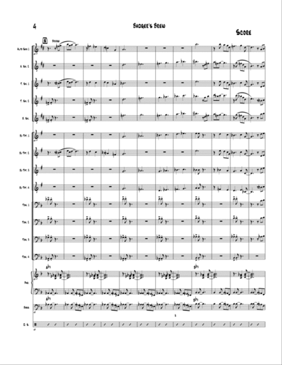 Badger's Brew Badger's Brew Jazz Ensemble scores gallery preview page 5