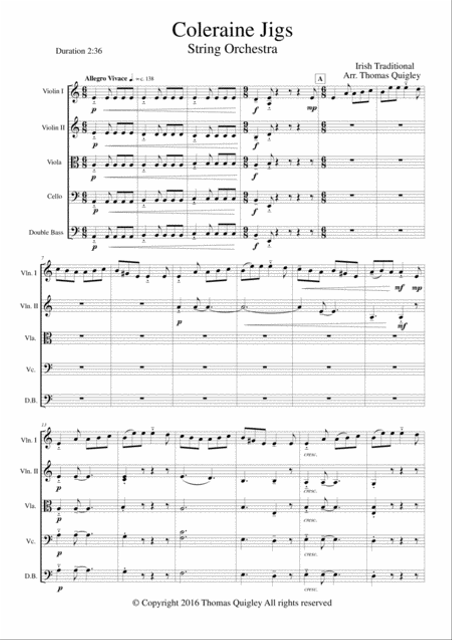 Coleraine Jigs Coleraine Jigs String Orchestra scores gallery preview page 1