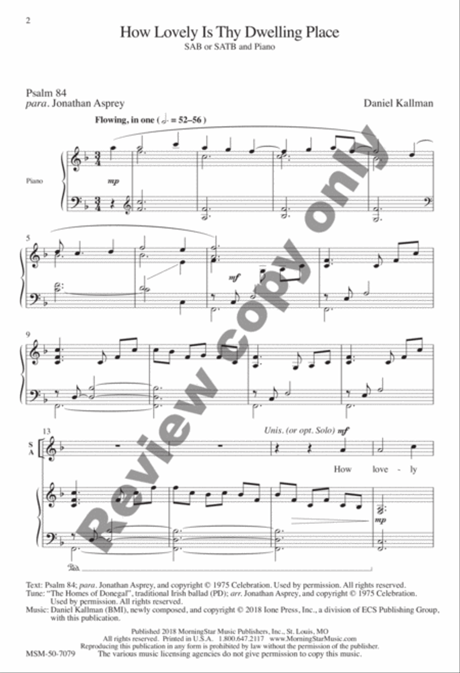 How Lovely Is Thy Dwelling Place 4-Part scores gallery preview page 13
