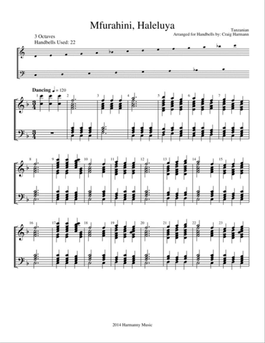 Mfurahini Haleluya Mfurahini Haleluya Handbell Choir scores gallery preview page 3