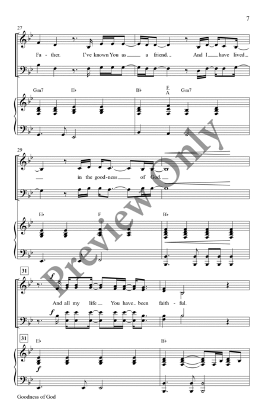 Goodness of God 4-Part scores gallery preview page 6