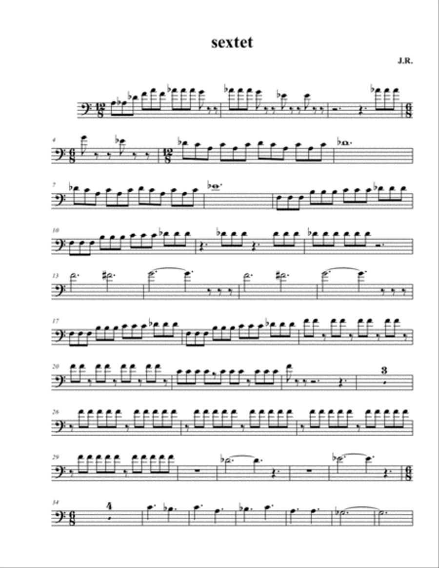 Fantasy for 6 Tubas : Euphonium 1 Euphonium scores gallery preview page 1