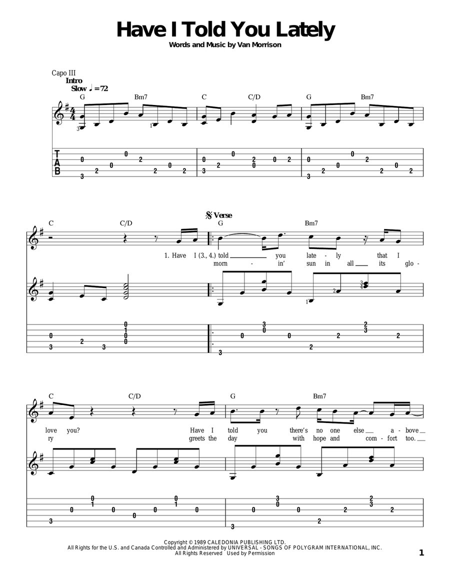 Have I Told You Lately Have I Told You Lately Acoustic Guitar scores gallery preview page 1