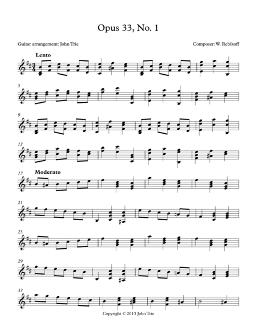 Opus 33 no. 1 Opus 33 no. 1 Classical Guitar scores gallery preview page 2