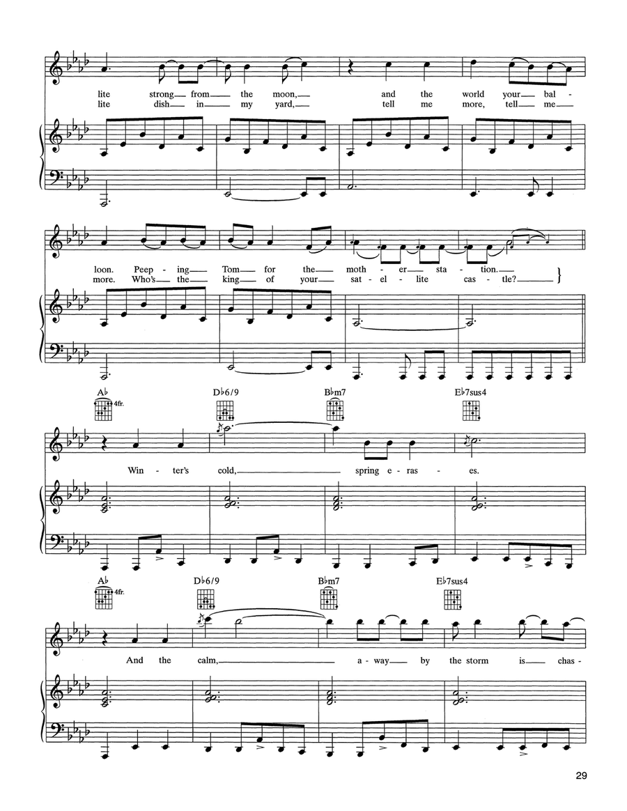 Satellite Piano, Vocal, Guitar scores gallery preview page 2