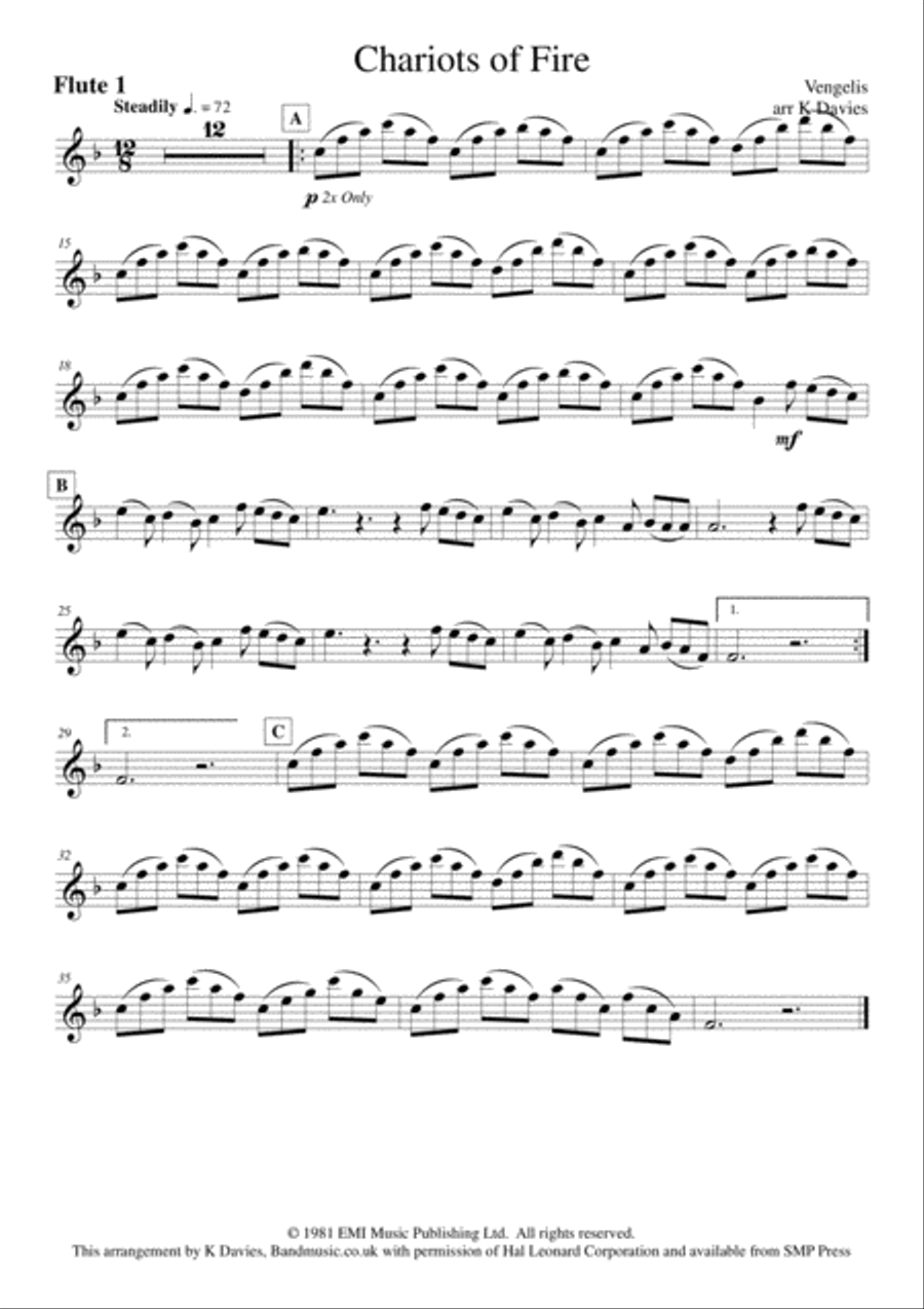 Chariots Of Fire from the Feature Film CHARIOTS OF FIRE Large Ensemble scores gallery preview page 2
