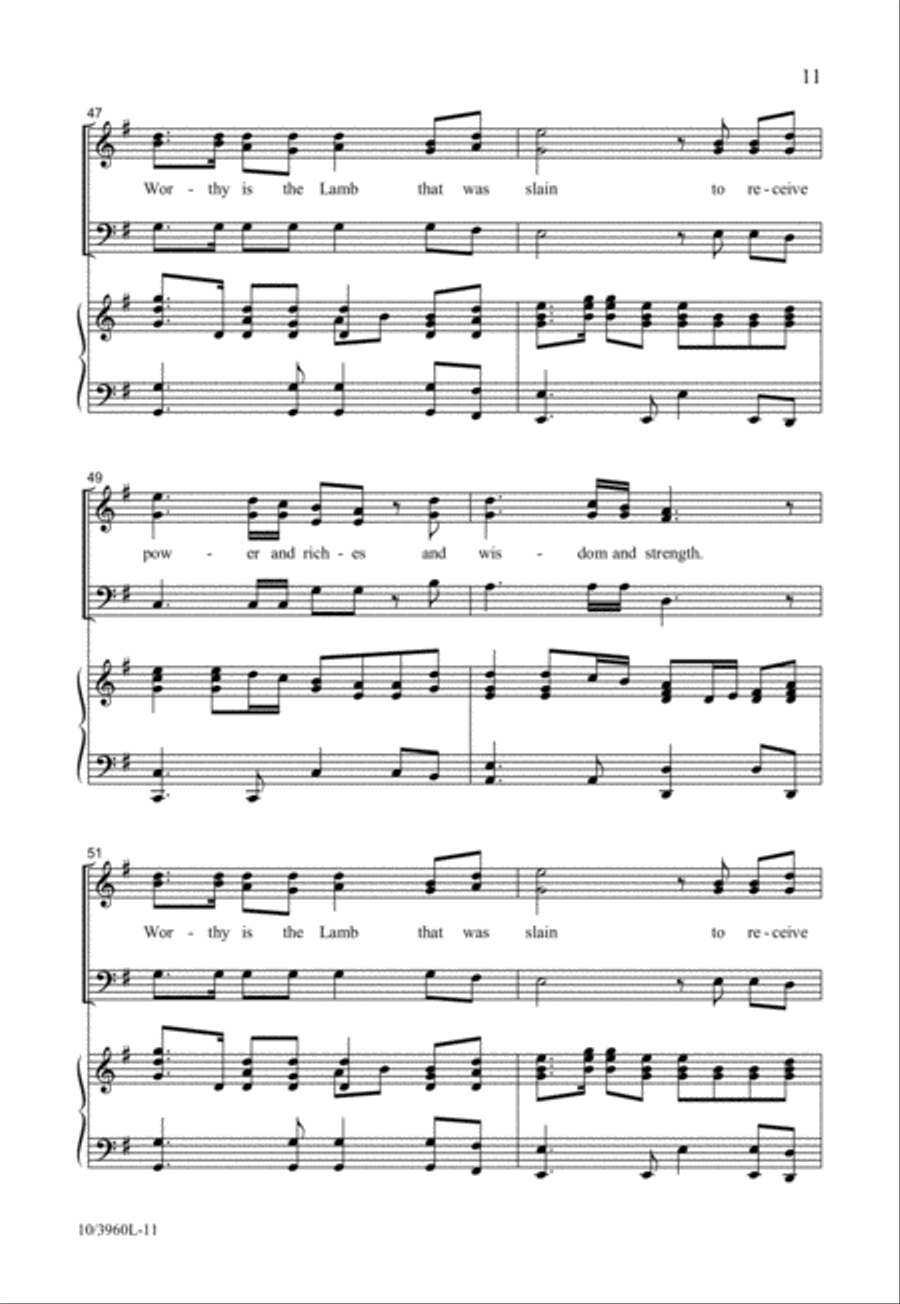 Worthy is the Lamb Worthy is the Lamb 3-Part scores gallery preview page 11