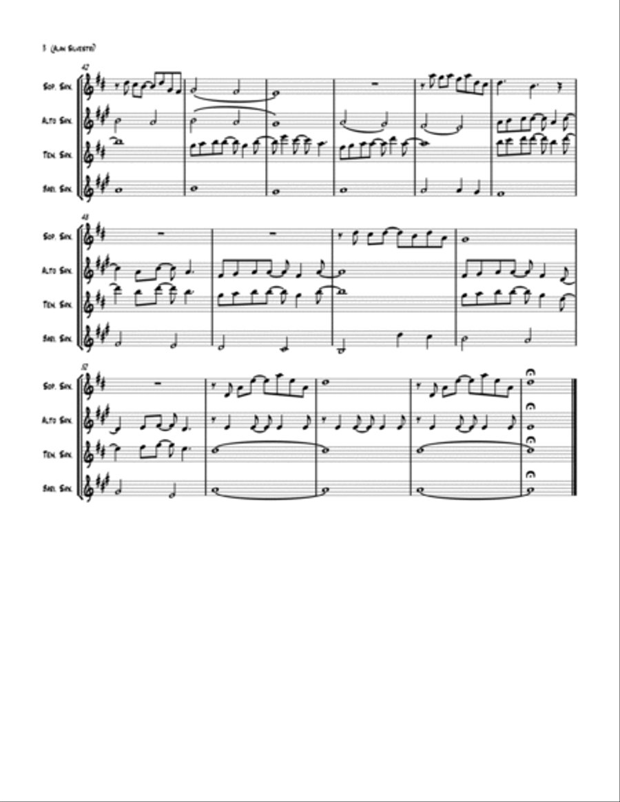 Forrest Gump Suite Saxophone Quartet scores gallery preview page 4