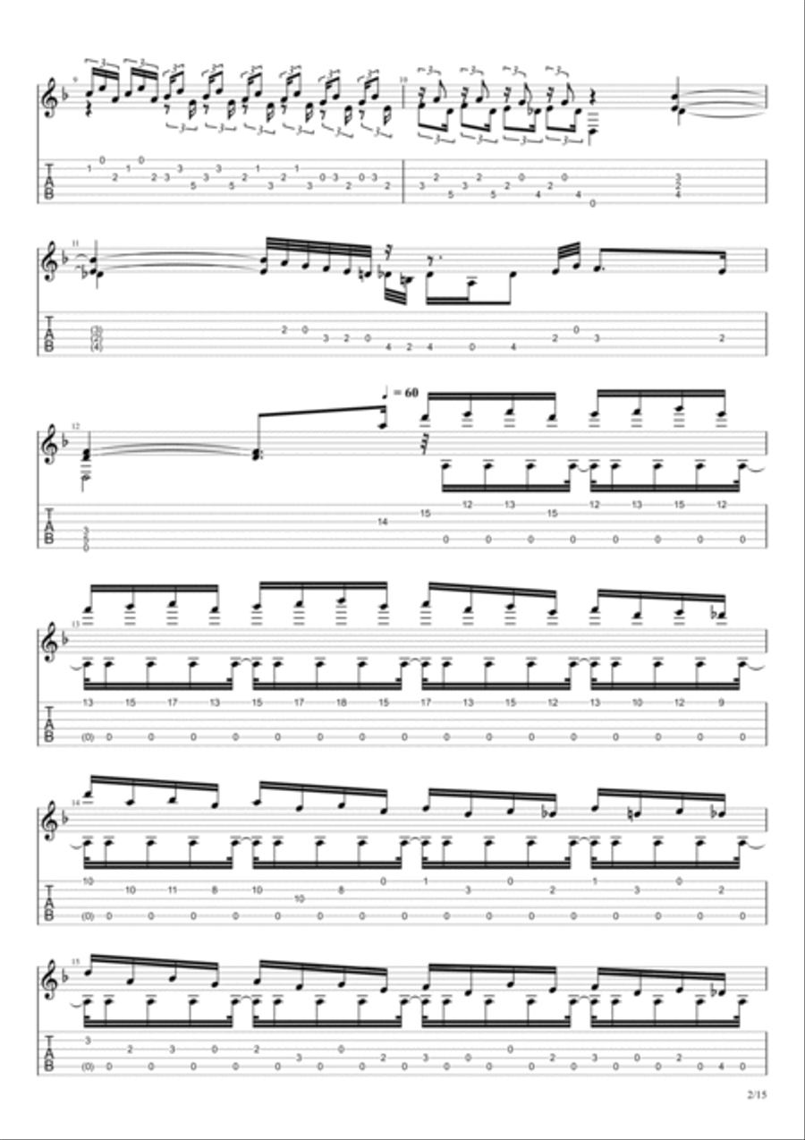 Toccata and Fugue in D minor, BWV 565 (Johann Sebastian Bach) Classical Guitar scores gallery preview page 2