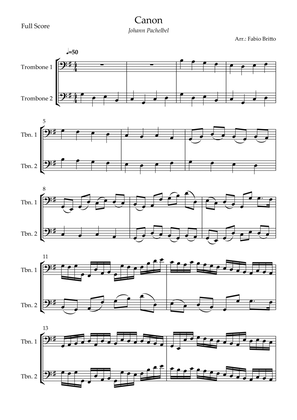 Canon - Johann Pachelbel (Wedding/Reduced Version) for Trombone Duo