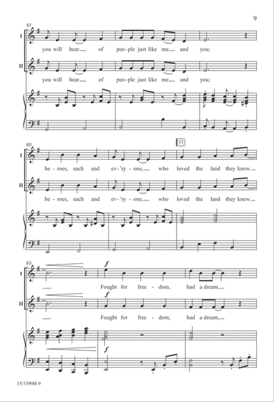 Singing Freedom's Song 2-Part scores gallery preview page 9