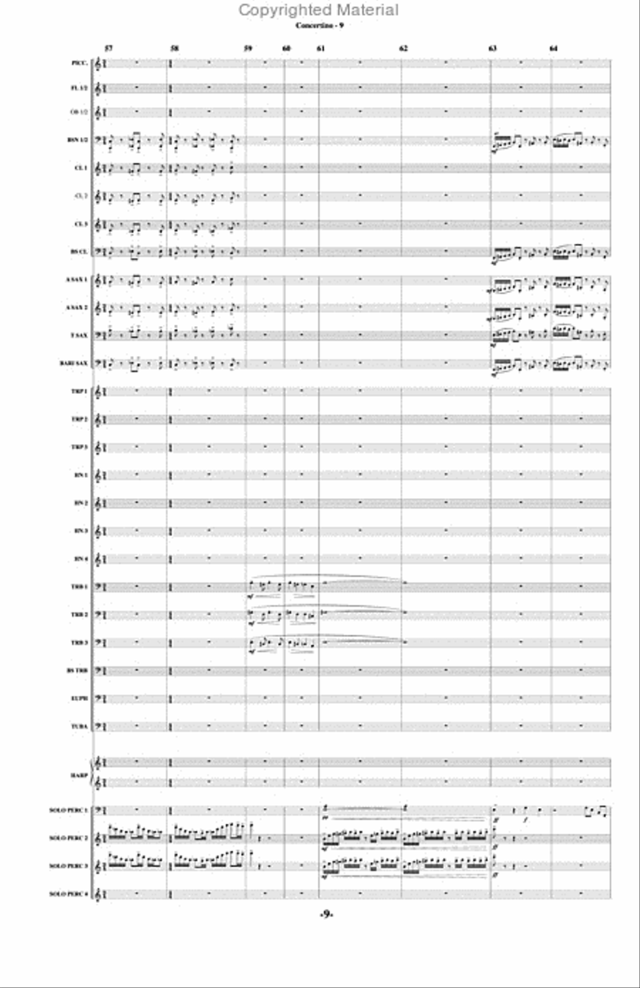 Concertino for 4 Percussion Concertino for 4 Percussion Concert Band scores gallery preview page 10