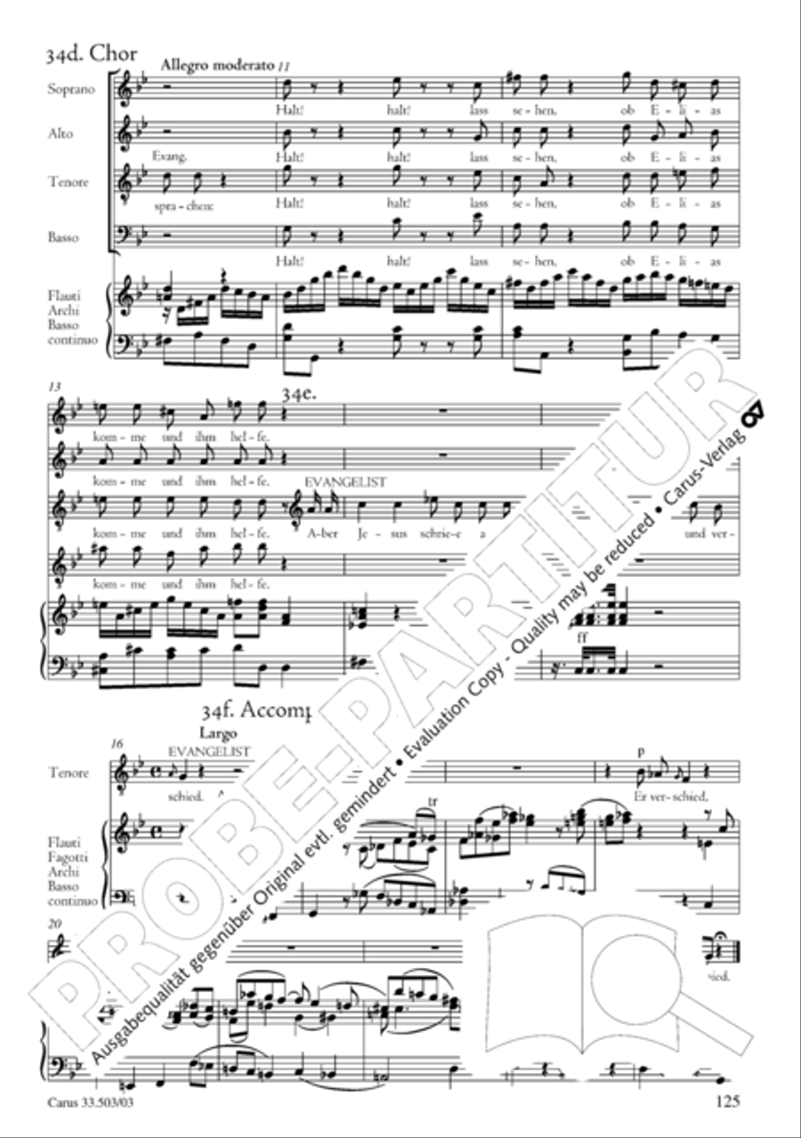 Passion according to St. Matthew (Passions-Musik nach dem Evangelisten Matthaus) SSATB scores gallery preview page 126