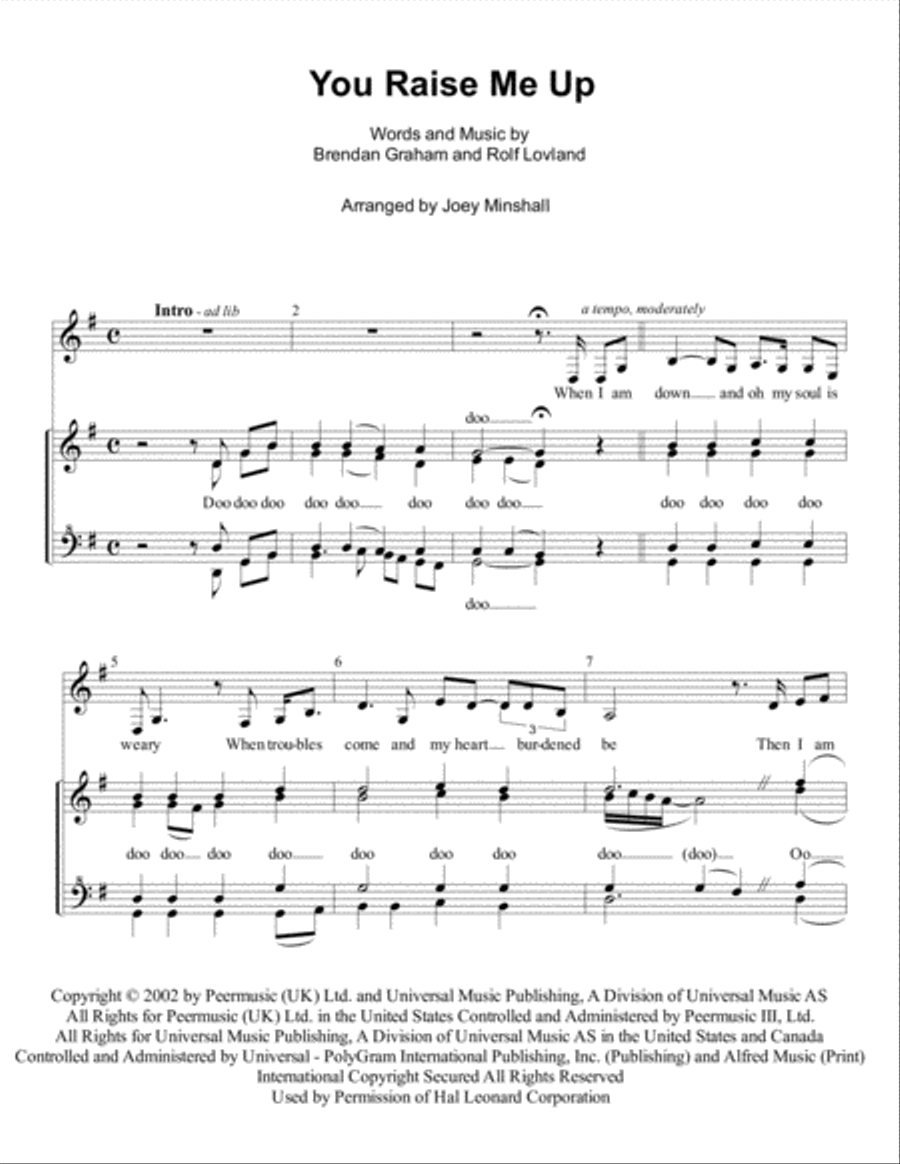 You Raise Me Up You Raise Me Up SSAA scores gallery preview page 1