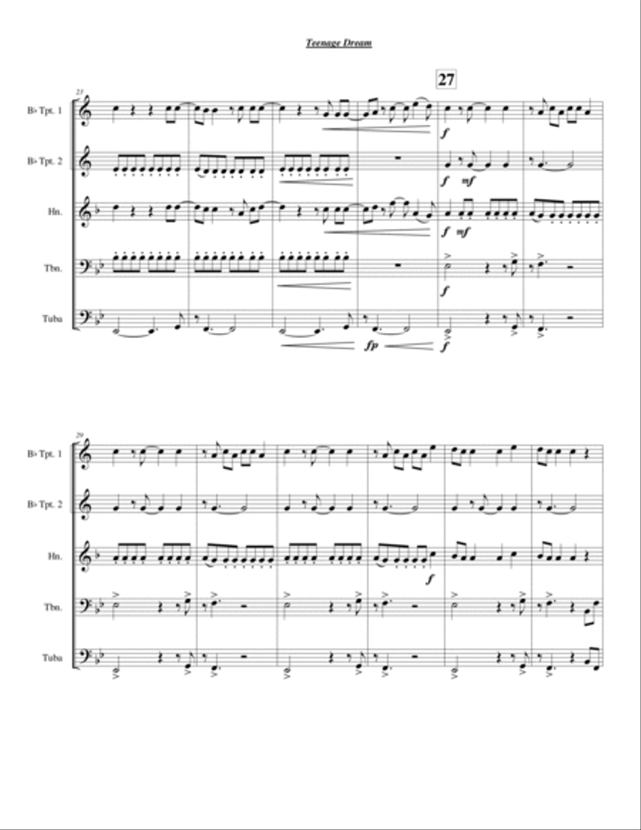 Teenage Dream Chamber Music scores gallery preview page 3