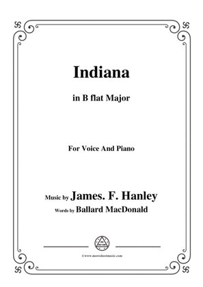 James F. Hanley-Indiana,in B flat Major,for Voice and Piano