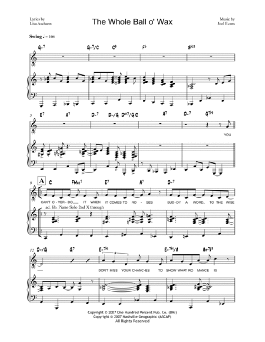 The Whole Ball o' Wax Jazz Ensemble scores gallery preview page 2