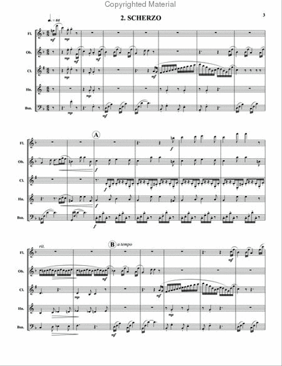 Akvareller Woodwind Quintet scores gallery preview page 3