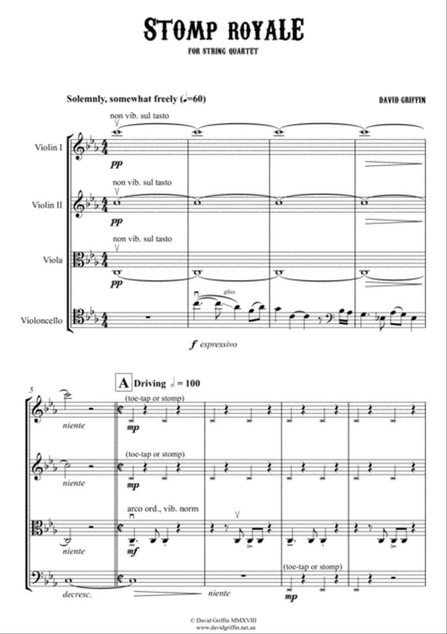Stomp Royale String Quartet scores gallery preview page 2