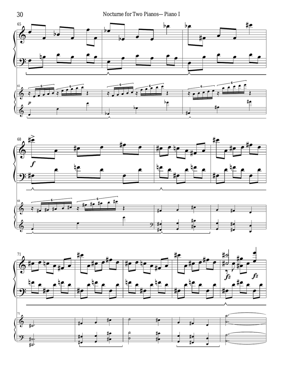 Nocturne For Two Pianos Nocturne For Two Pianos 2 Pianos, 4-Hands scores gallery preview page 5