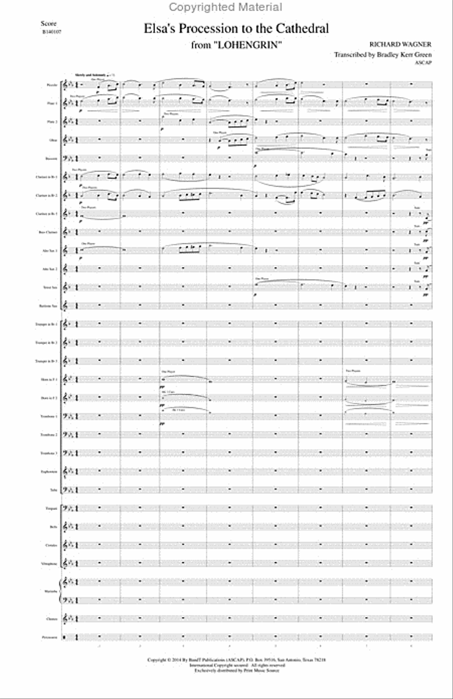 Elsa's Procession to the Cathedral Concert Band scores gallery preview page 2