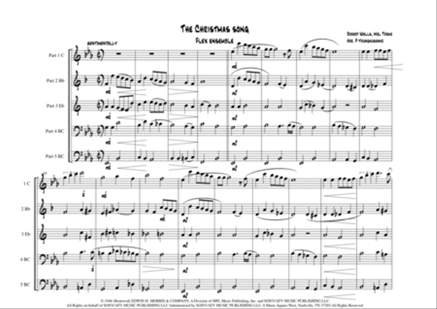 The Christmas Song (chestnuts Roasting On An Open Fire) Bass Clarinet scores gallery preview page 2
