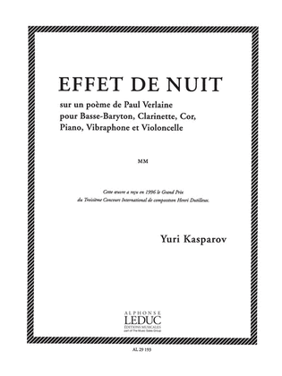 Book cover for Effet De Nuit (voice & Ensemble)