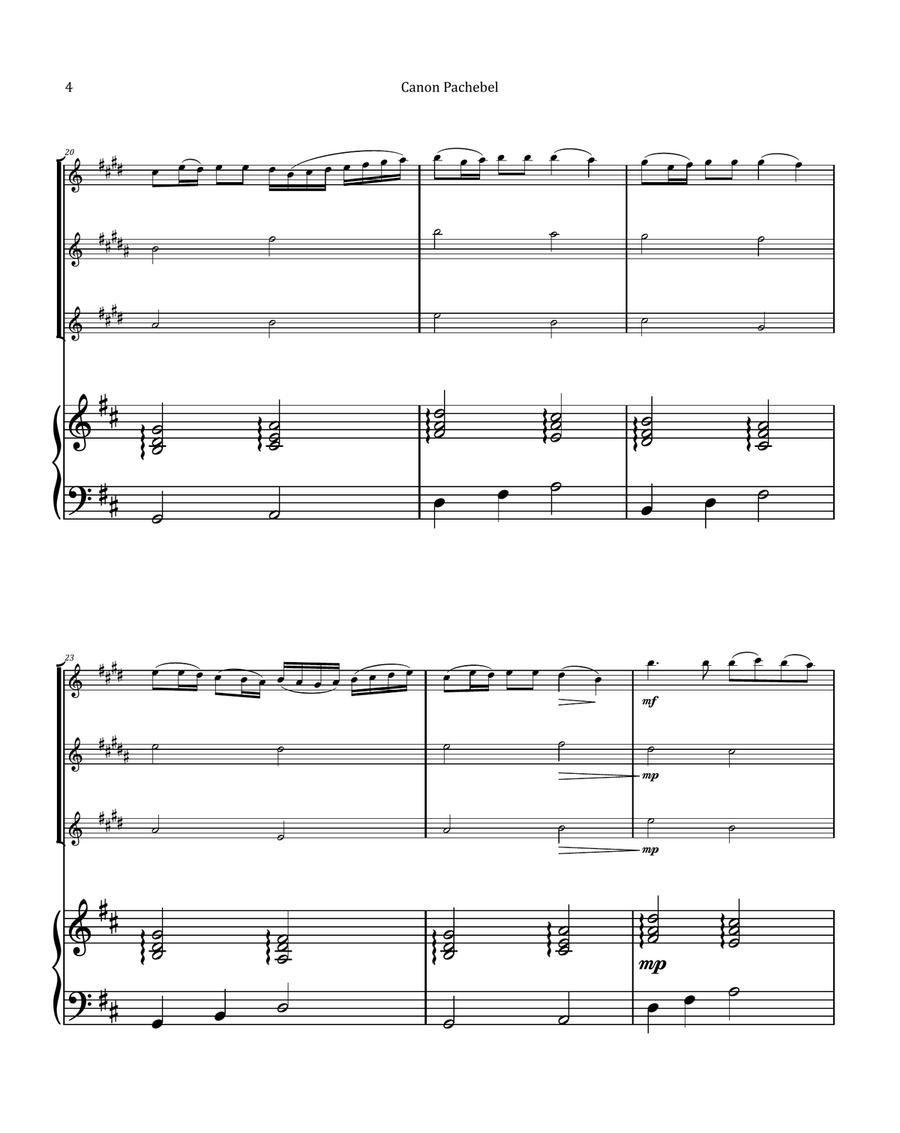 Canon by Pachelbel - Saxophone Trio with Piano Woodwind Trio scores gallery preview page 4