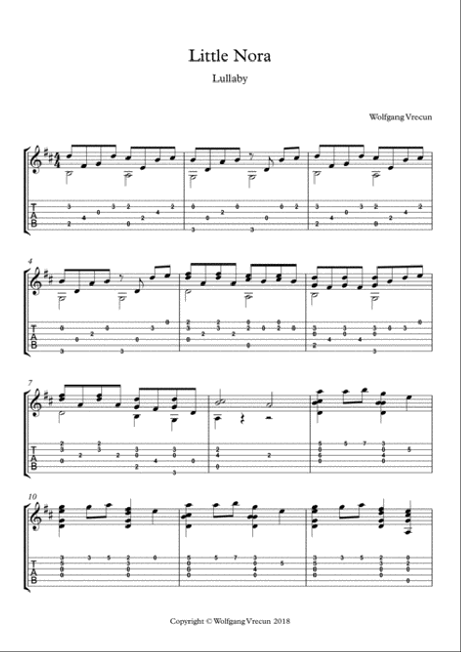 Little Nora Classical Guitar scores gallery preview page 2