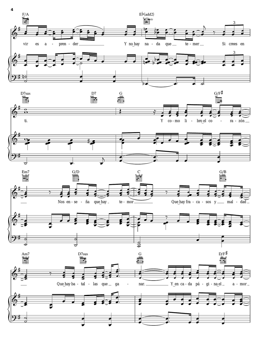 Heroe Heroe Piano, Vocal, Guitar scores gallery preview page 4