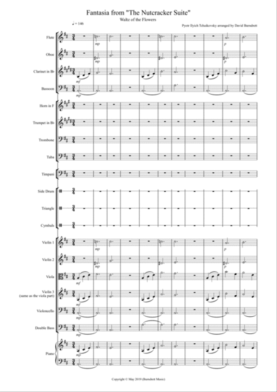 Waltz of the Flowers (Fantasia from Nutcracker) for School Orchestra Full Orchestra scores gallery preview page 1
