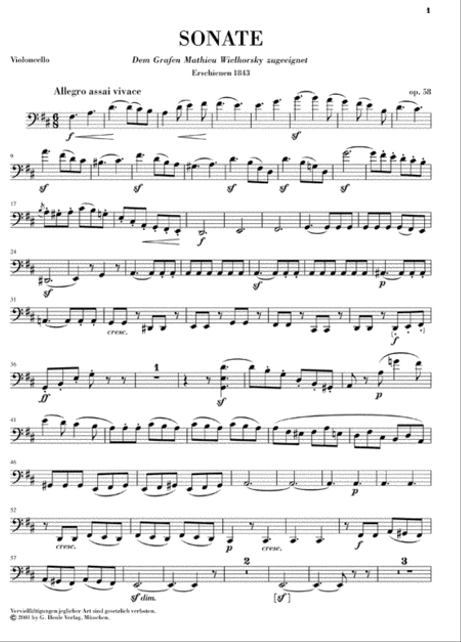 Sonata for Piano and Violoncello D Major Op. 58 Piano Accompaniment scores gallery preview page 5