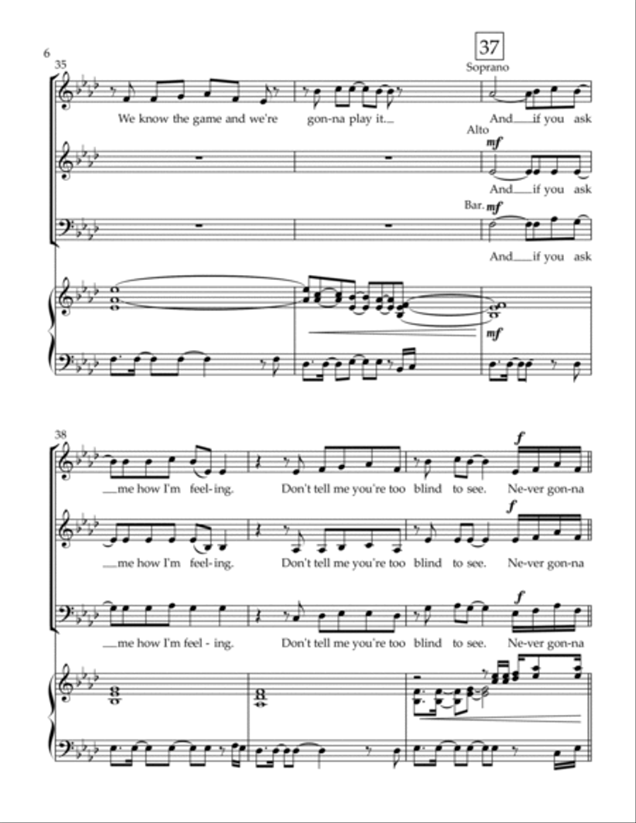 Never Gonna Give You Up 3-Part scores gallery preview page 6