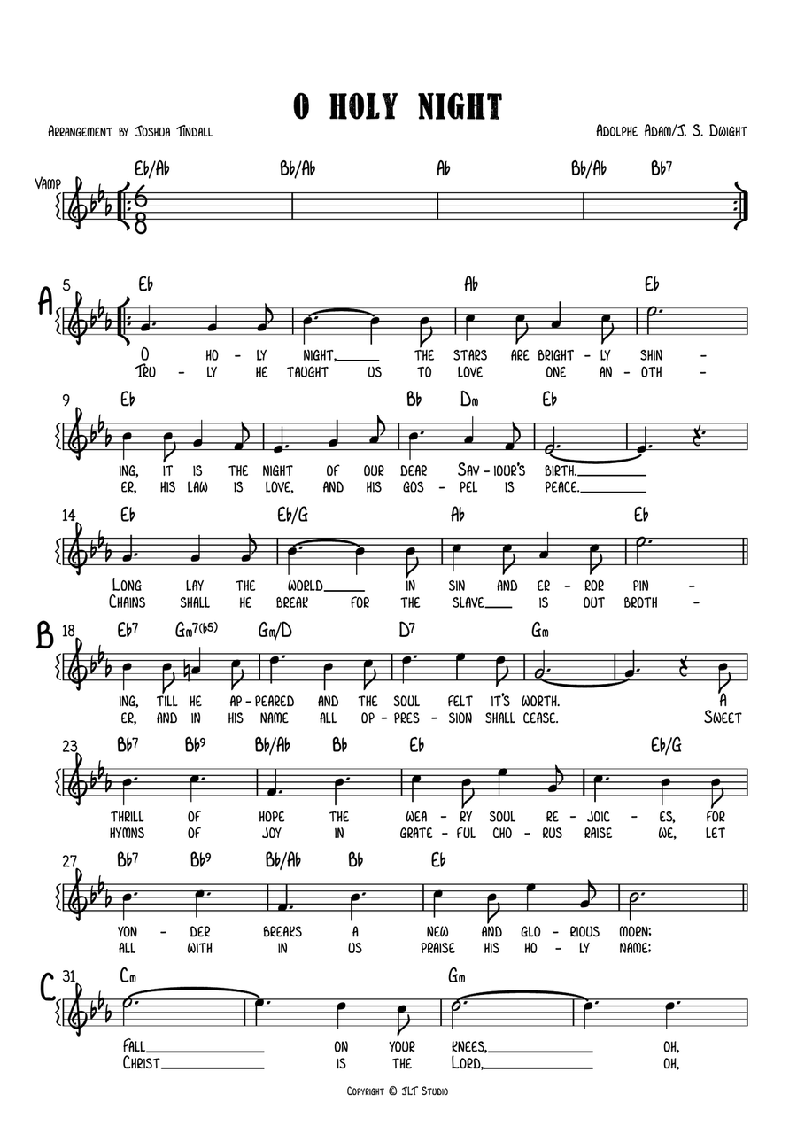 O Holy Night Large Ensemble scores gallery preview page 1
