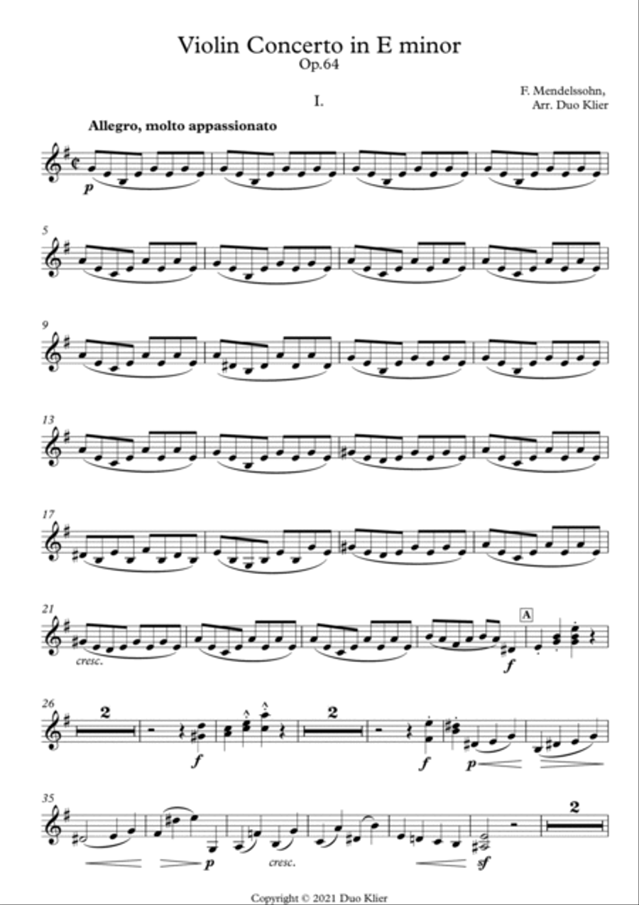 Mendelssohn - Violin Concerto in E minor Op. 64 (2nd violin accompaniment) Violin Solo scores gallery preview page 2