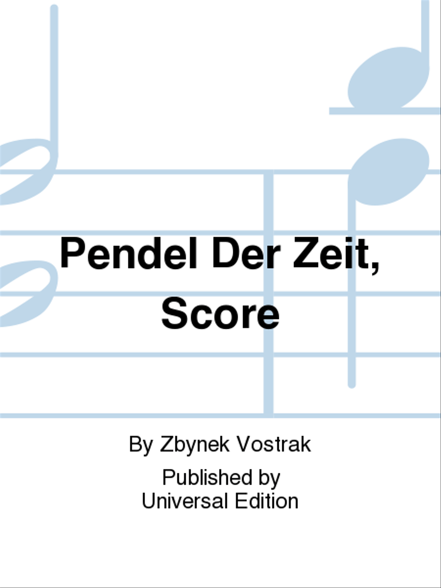 Book cover for Pendel Der Zeit, Score