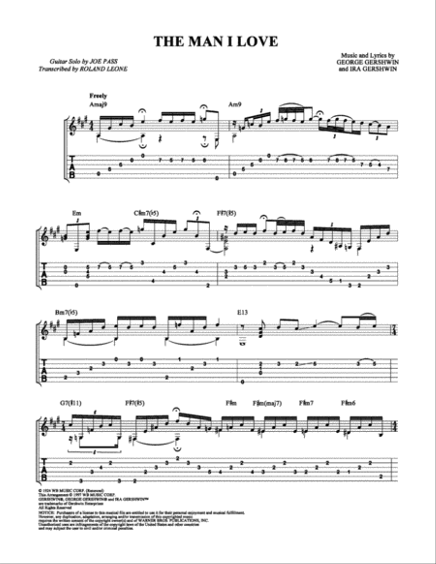 The Man I Love Electric Guitar scores gallery preview page 1