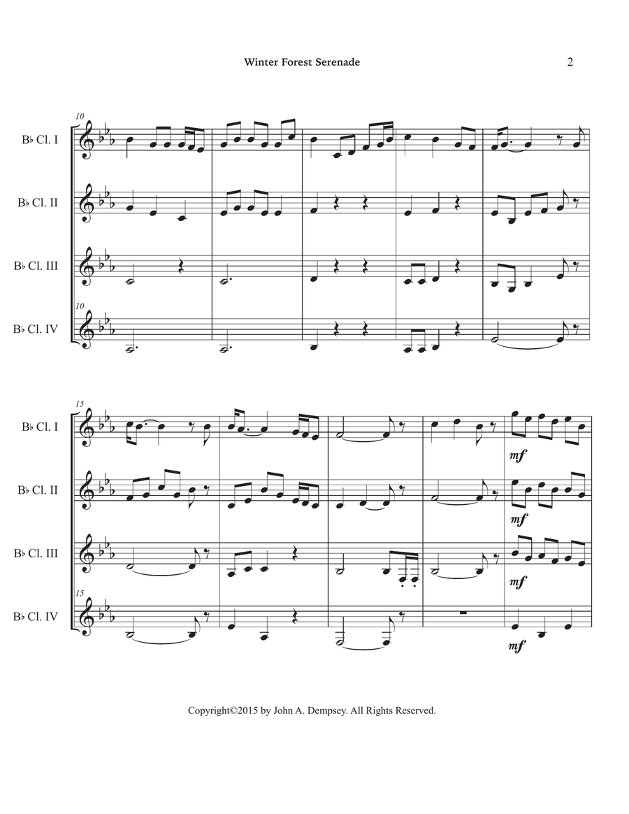 Winter Forest Serenade (Clarinet Quartet) Clarinet Quartet scores gallery preview page 6