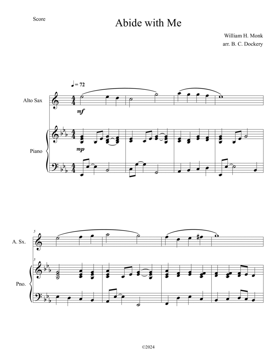Abide with Me (Alto Sax Solo with Piano Accompaniment) image number null