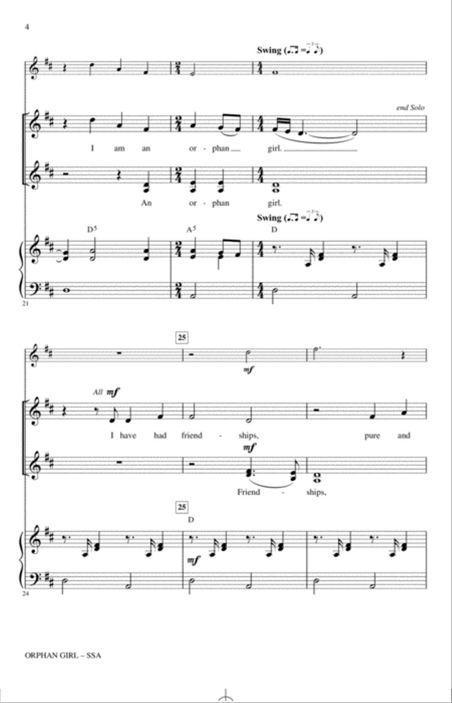 Orphan Girl (arr. Emily Crocker) SSA scores gallery preview page 3