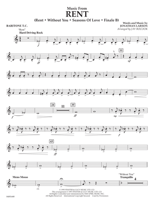Music from Rent (arr. Jay Bocook) - Baritone T.C.