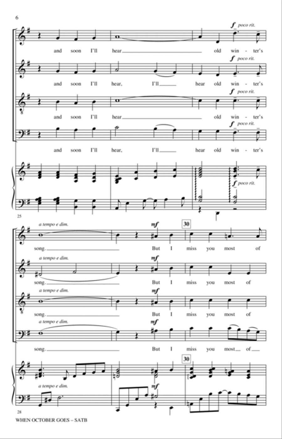 When October Goes (with Autumn Leaves) 4-Part scores gallery preview page 5