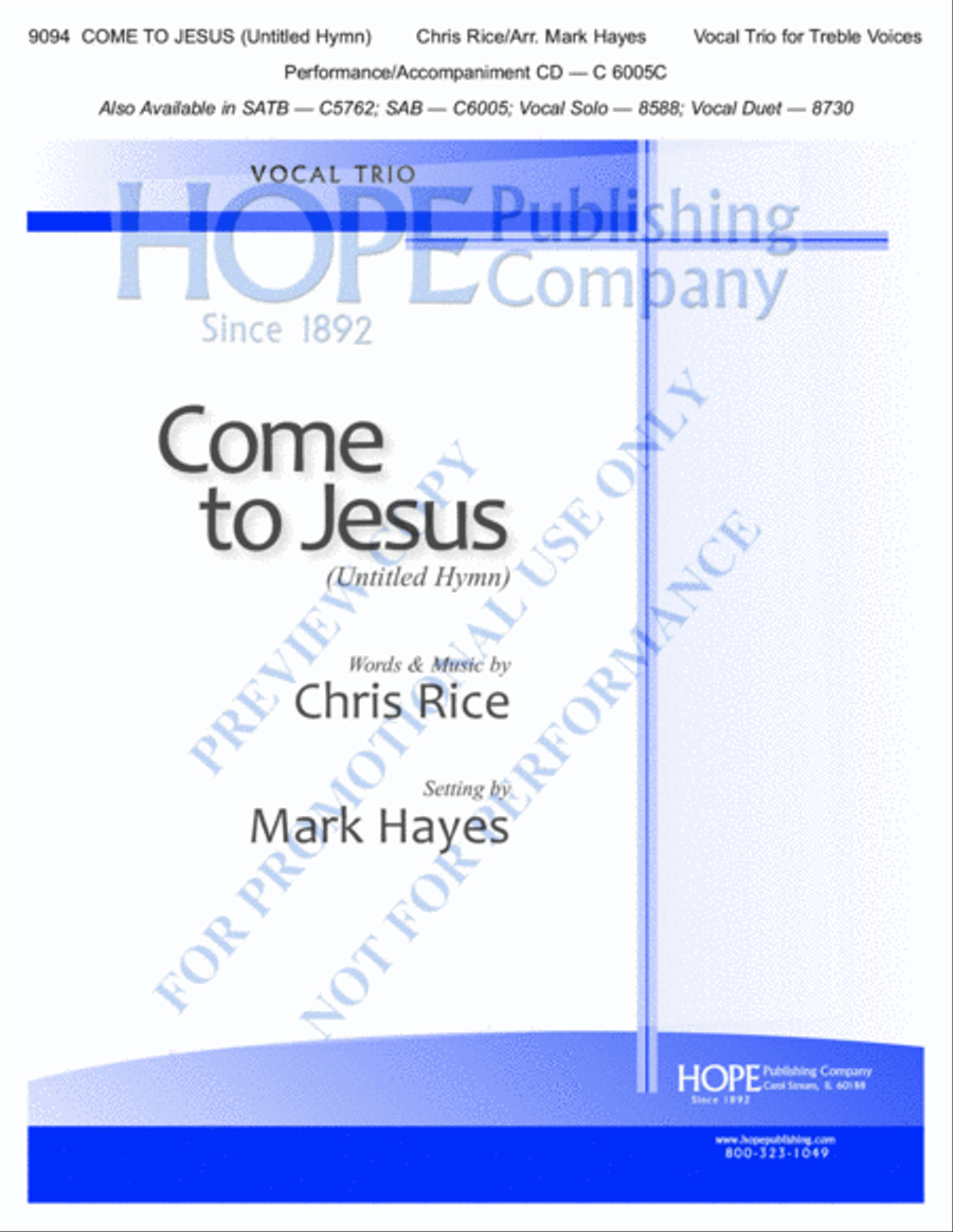 Come to Jesus (Untitled Hymn) Women's Choir scores gallery preview page 2