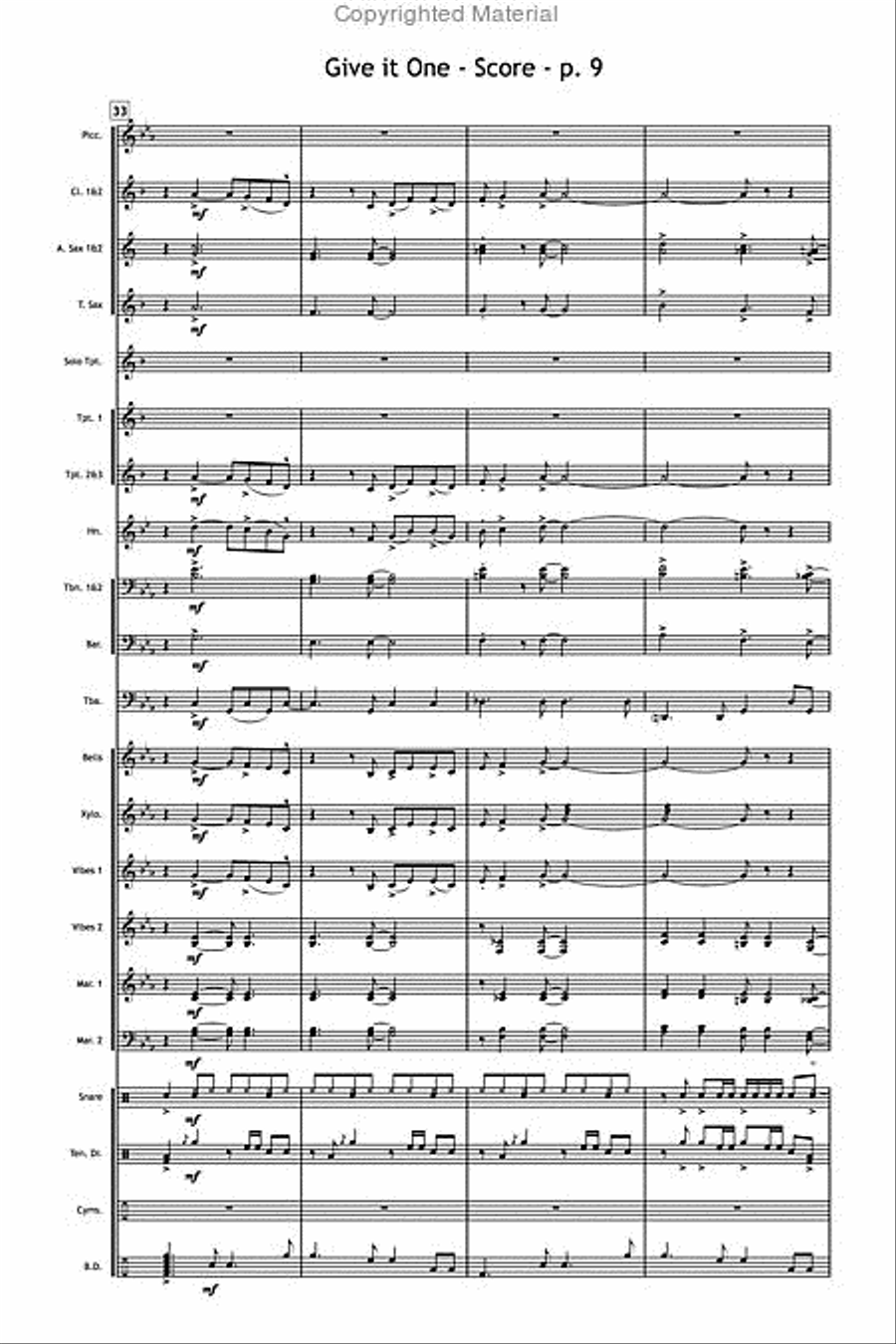 Give It One Marching Band scores gallery preview page 10