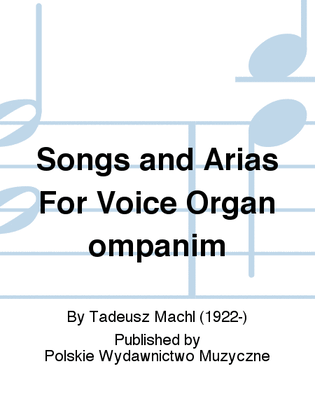 Songs and Arias For Voice Organ ompanim