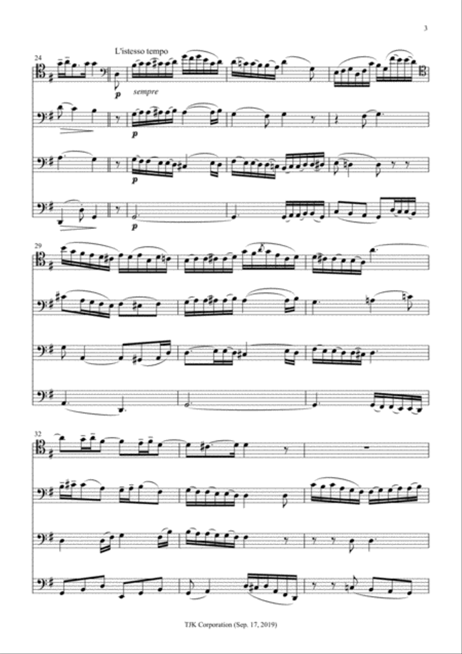 Theme and Variations, Opus 28. Score. String Quartet scores gallery preview page 3
