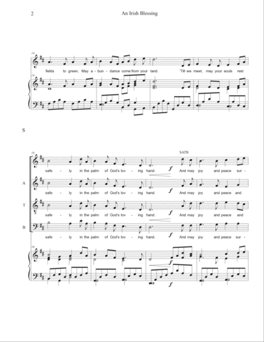 An Irish Blessing An Irish Blessing 4-Part scores gallery preview page 2