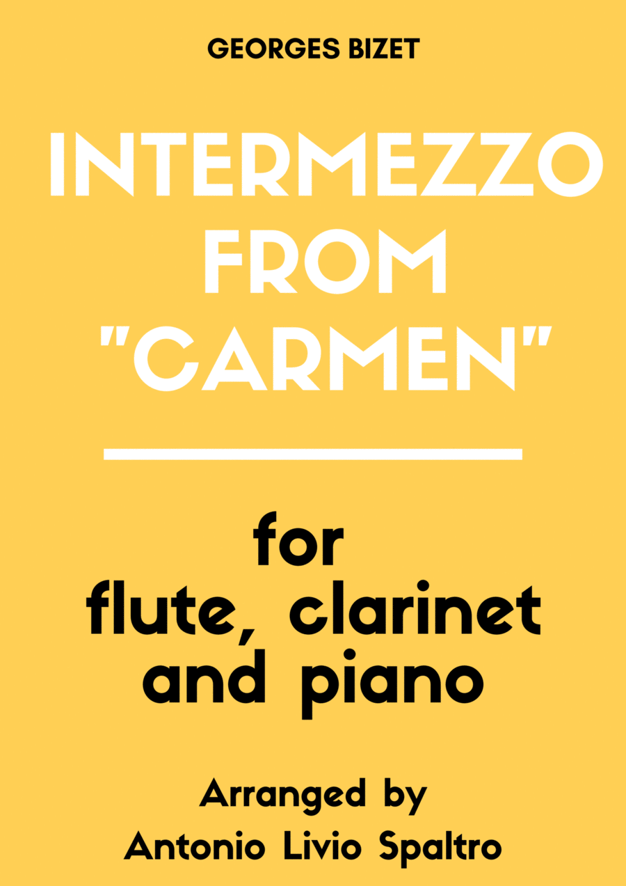 Carmen Intermezzo (Entr'acte) for Piano, Flute and Clarinet Woodwind Duet scores gallery preview page 1